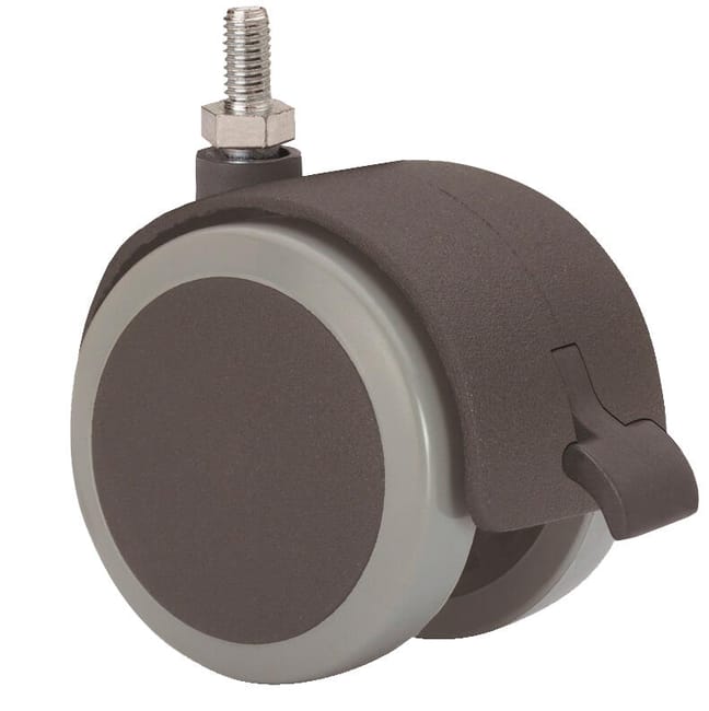 RUEDA DOBLE 50MM POLIURETANO. HASTA 50KG. LLANTA PLÁSTICO - 1