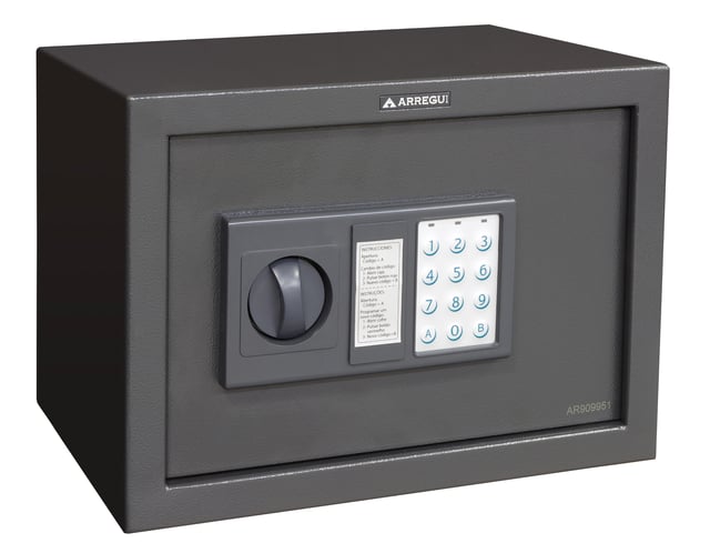 CAJA FUERTE ELECTRÓNICA DE APERTURA CÓDIGO DE SOBREMESA DE TAMAÑO MEDIO 17L ARREGUI