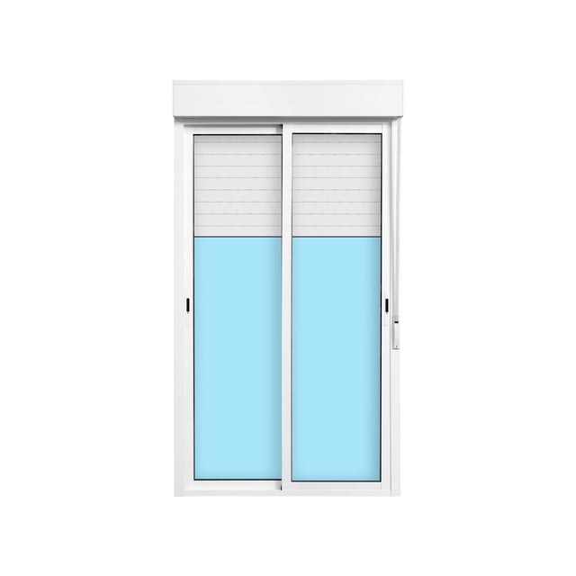 BALCONERA ALUMINIO CORREDERA CON PERSIANA BLANCA 120X218CM