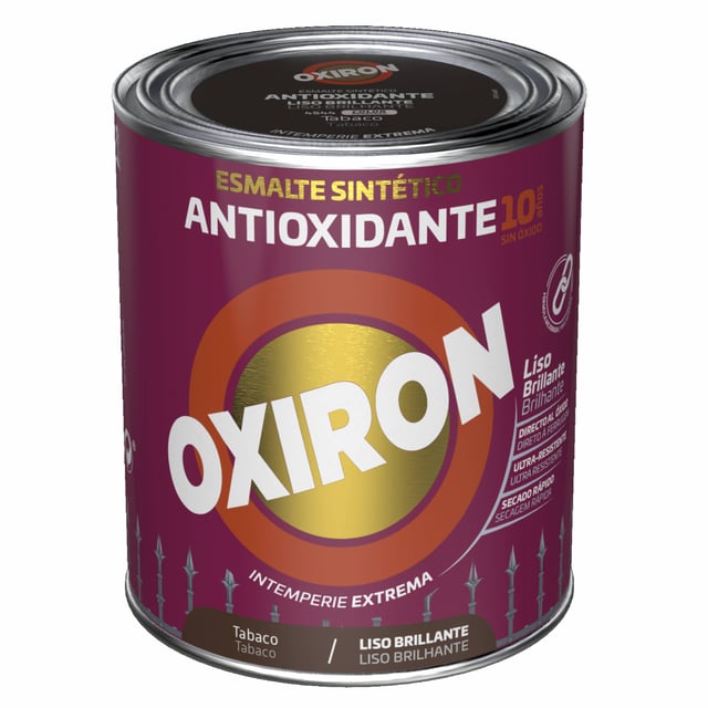 ESMALTE SINTÉTICO  ANTIOXIDANTE BRILLANTE  OXIRON LISO 750ML GRIS MEDIO