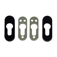 ESCUDO DE SEGURIDAD CUADRADO PARA CILINDRO ACABADO EN NEGRO AMIG - 1