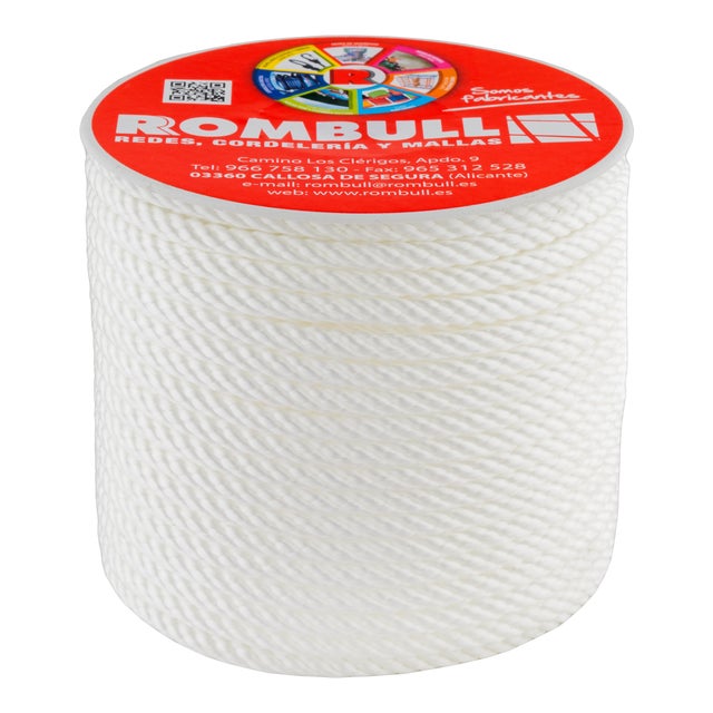 CUERDA POLIPROPILENO CABLEADA  6MM. 40M BLANCA ROMBULL
