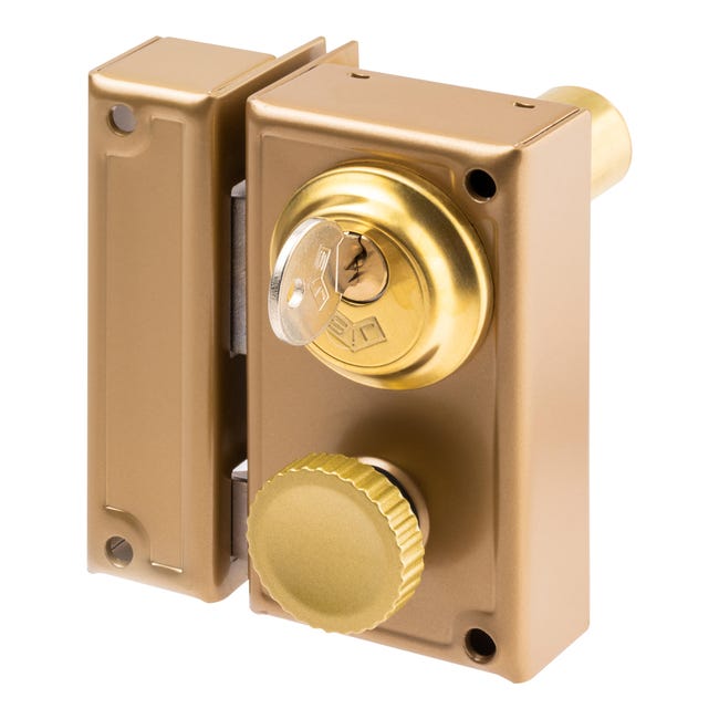 CERRADURA SOBREPONER 60 MM. PINTADA DORADA 34 6 IZQUIERDA JIS - 1