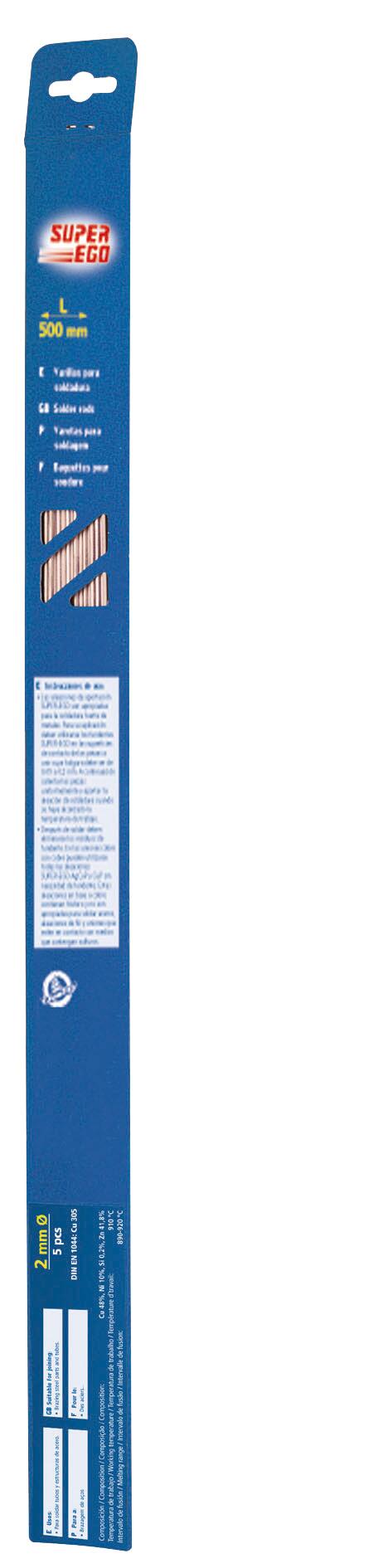 5 VARILLAS PARA SOLDADURA FUERTE 2 MM AL104 SUPER EGO