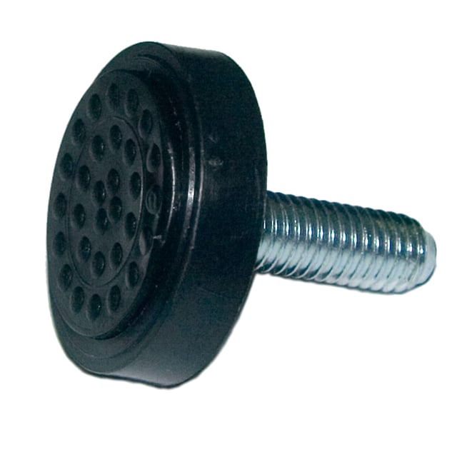 TORNILLO NIVELADOR PARA PATA METALICA M 10. BASE GOMA. 4 UDS