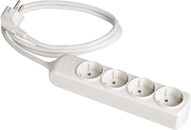 BASE MULTIPLE 4 TOMAS CON CABLE 3X1.5MM2 1.5 METROS