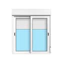 VENTANA ALUMINIO CORREDERA PERSIANA BLANCA 100X115CM - 1