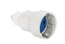 BASE AEREA CAUCHO  2 POLOS + TOMA TIERRA LATERAL 16A BLANCO  - 1