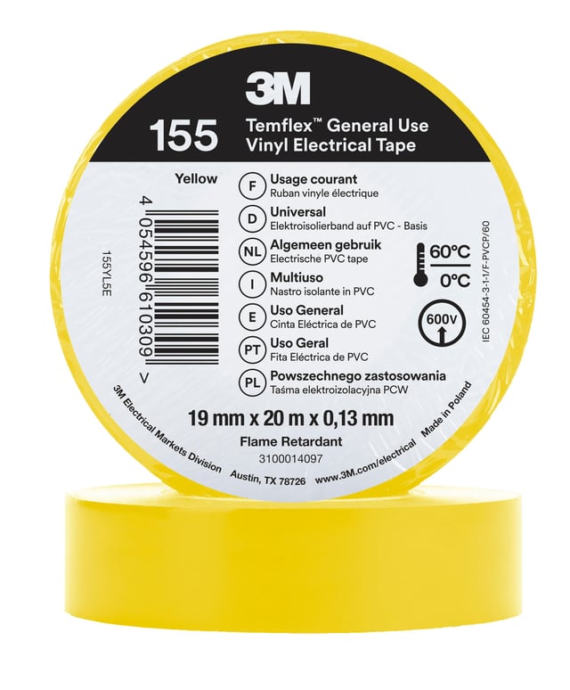 CINTA AISLANTE 3M 19MM X 20M AMARILLO