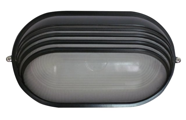  APLIQUE ANTIVANDALICO OVAL PLASTICO NEGRO 60W