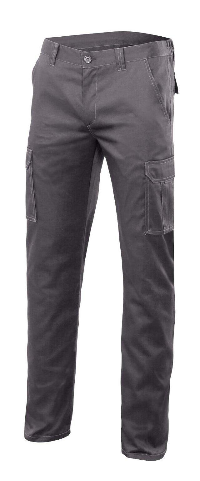 PANTALON DE TRABAJO MULTIBOLSILLOS ELÁSTICO GRIS TALLA 40 VELILLA 103002S