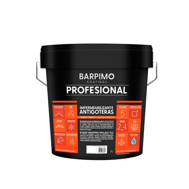 IMPERMEABILIZANTE CAUCHO PROFESIONAL 4L ROJO TEJA
