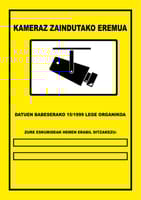 SEÑAL CARTEL ZONA VIDEOVIGILADA (EN EUSKERA) 1UD - 1