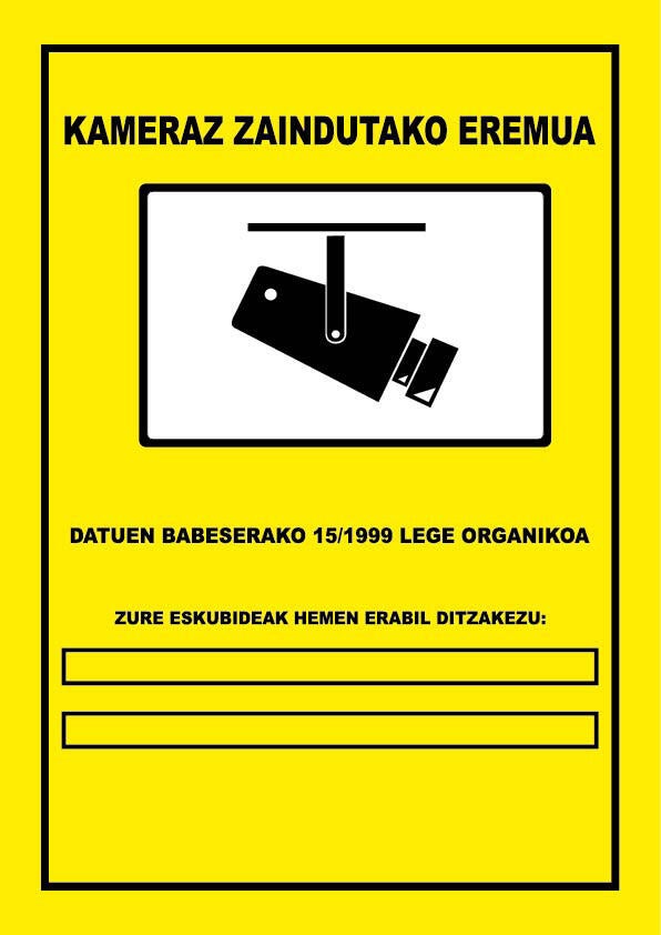 SEÑAL CARTEL ZONA VIDEOVIGILADA (EN EUSKERA) 1UD