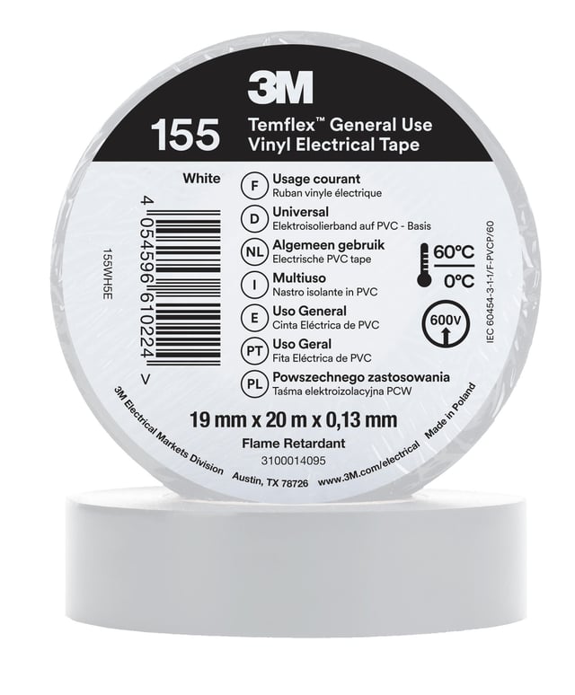 CINTA AISLANTE 3M 19MM X 20M BLANCO