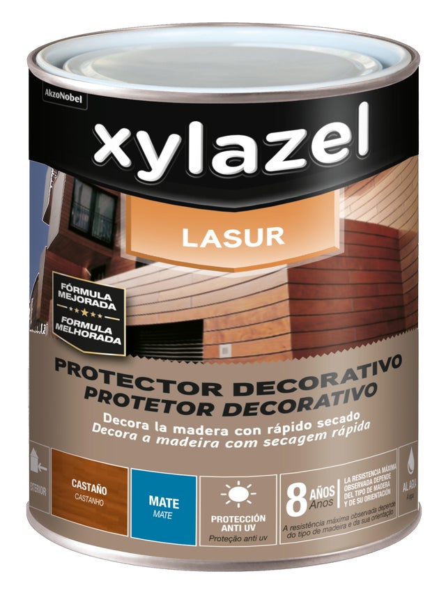 LASUR ACRILICO MATE XYLAZEL 4L CASTAÑO