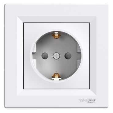 SCHUKO CON PROTECCIÓN MONOBLOCK SERIE ASFORA BLANCO - 1
