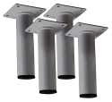 PATA MUEBLE ACERO REDONDA  H 100 MM  30 MM GRIS. 4 UDS - 1