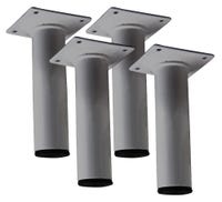 PATA MUEBLE ACERO REDONDA  H 100 MM  30 MM GRIS. 4 UDS - 1