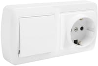 SCHUKO + CONMUTADOR MURAL SUPERFICIE BLANCO - 1