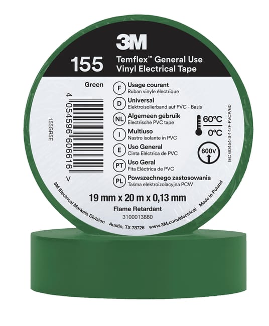 CINTA AISLANTE 3M 19MM X 20M VERDE - 1
