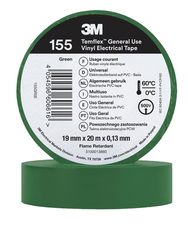 CINTA AISLANTE 3M 19MM X 20M VERDE