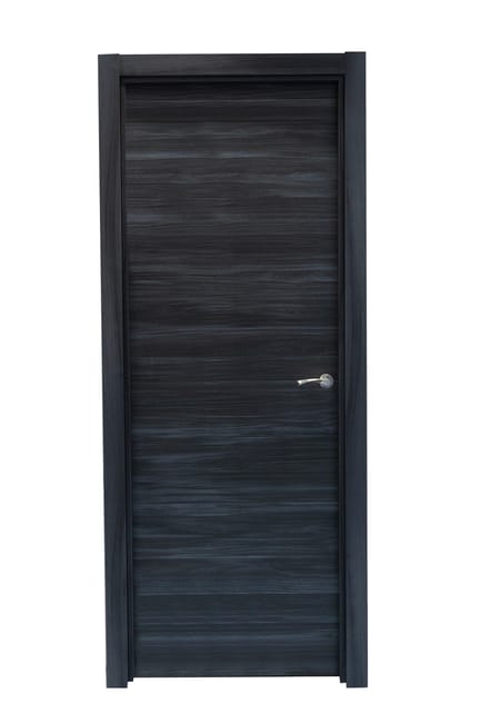 PUERTA ABATIBLE EN BLOCK MELAMINA NEGRA 72,5CM CIEGA IZQUIERDA - 1