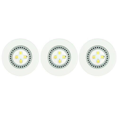 3 FOCO EMPOTRAR LED 3W CIRCULAR FIJO BLANCO LUZ AMARILLA