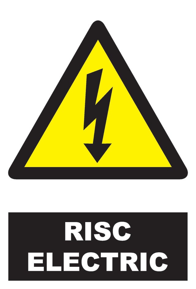 SEÑAL RECTANGULAR PVC RIESGO ELÉCTRICO 1UD