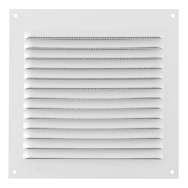 REJILLA DE VENTILACION CON MOSQUITERA SOBREPONER ALUMINIO BLANCO 15 X 15 CM. ESPESOR 0.8  MM