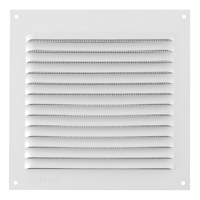 REJILLA DE VENTILACION CON MOSQUITERA SOBREPONER ALUMINIO BLANCO 15 X 15 CM. ESPESOR 0.8  MM - 1