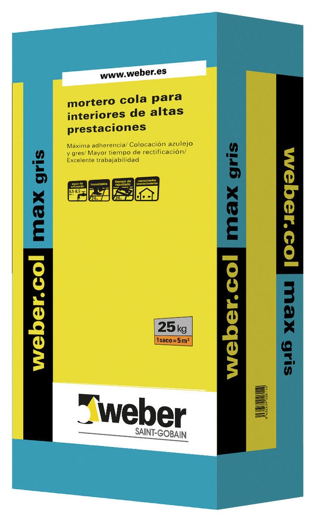 CEMENTO COLA MAX WEBER 25KG GRIS
