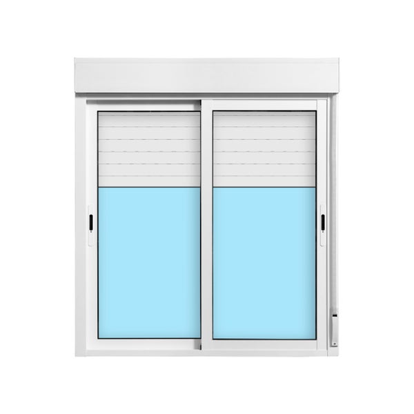 VENTANA ALUMINIO CORREDERA CON PERSIANA BLANCA 120X135CM