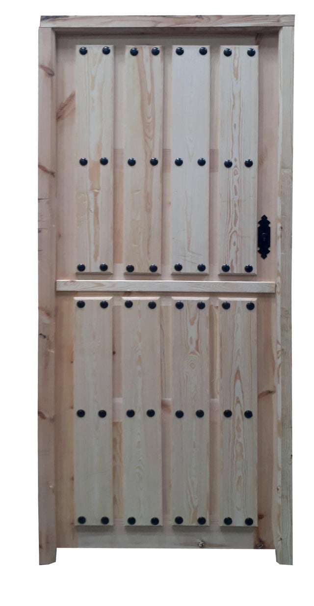 PUERTA PINO MACIZO SIN BARNIZAR CASTELLANA MADERA PINO 80 CM DERECHA