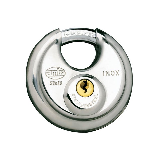 CANDADO DE SEGURIDAD PARA PUERTA 70MM DE ACERO INOXIDABLE CON 2 LLAVES AMIG