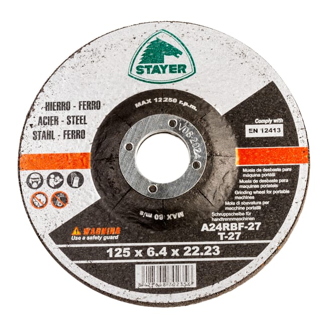 DISCO AMOLADORA DESBASTE METAL 125MM STAYER - 1