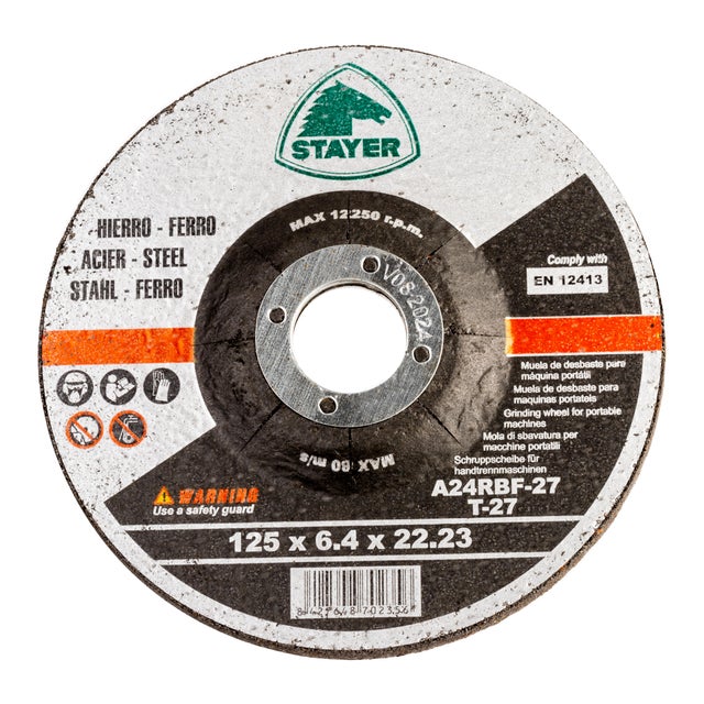 DISCO AMOLADORA DESBASTE METAL 125MM STAYER