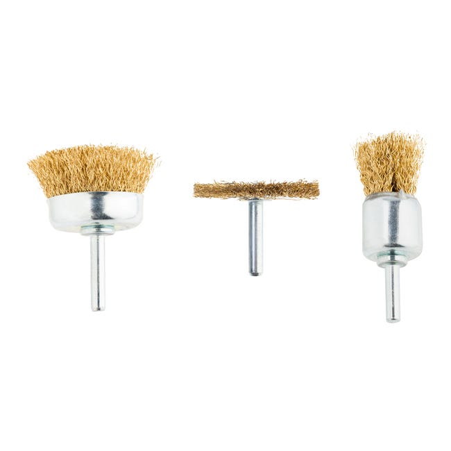 JUEGO 3 CEPILLOS PARA TALADRO - 1