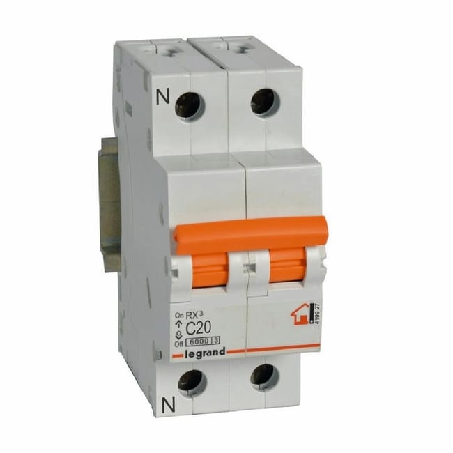 AUTOMATICO 1P+N 2 MODULOS 20A MANETA NARANJA LEGRAND - 1