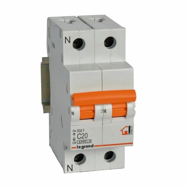 AUTOMATICO 1P+N 2 MODULOS 20A MANETA NARANJA LEGRAND