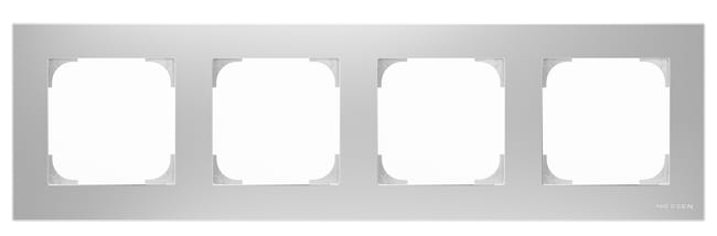 MARCO CUADRUPLE SERIE SKY PLATA - 1