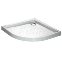 PLATO DE DUCHA ACRILICO 1/4 CIRCULO BLANCO 80X80X5CM - 1