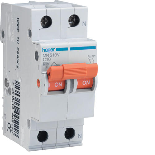 AUTOMATICO 1P+N 2 MODULOS 16A MANETA NARANJA HAGER