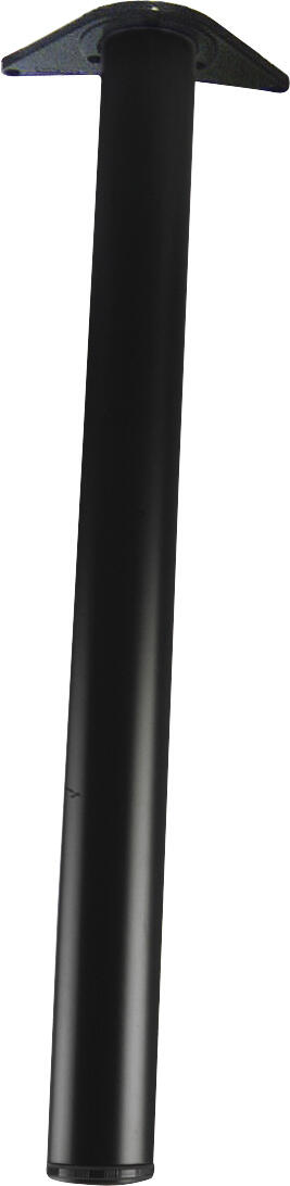 PATA MUEBLE ACERO REDONDA CON NIVELADOR 710MM 60MM NEGRA.
