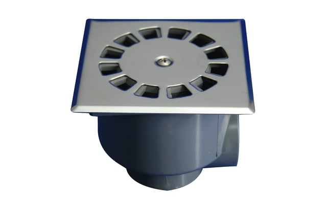 SUMIDERO SIFÓNICO INOXIDABLE 10X10CM SALIDA HORIZONTAL / VERTICAL