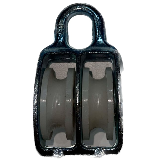 POLEA DOBLE FIJA GALVANIZADA 50 X 5 MM. 2 UDS