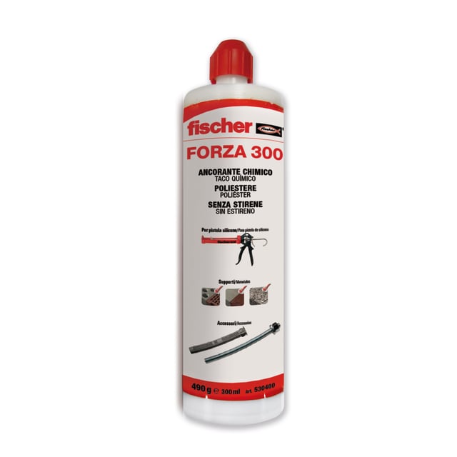 ANCLAJE QUIMICO POLIESTER SIN ESTIRENO FORZA 300 ML 3 UDS FISCHER