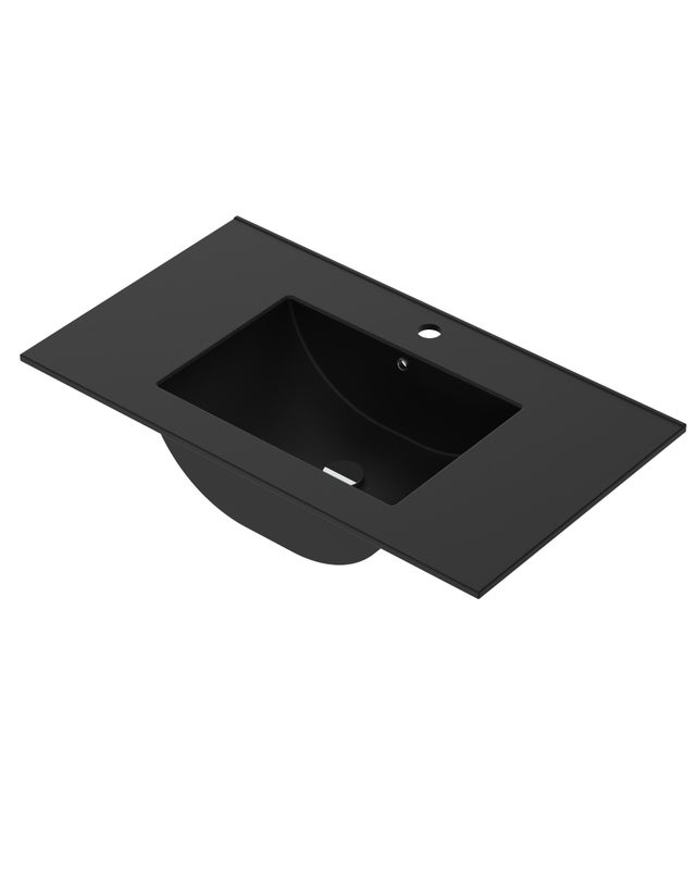 LAVABO DE ENCIMERA 81CM NEGRO MATE