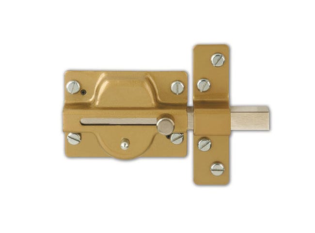 CERROJO PUERTA DE SEGURIDAD PARA INTERIOR Y EXTERIOR ESMALTADO ORO 3 LLAVES EZCURRA - 1