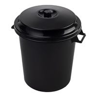 CUBO DE BASURA CON TAPA NEGRA 50L - 1